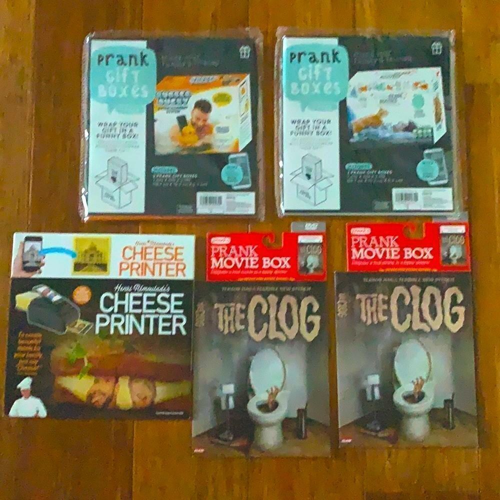 NEW Pranko Prank Gift Box Lot of 7 | Funny Gag Gift Wrap | Cheese Printer & More